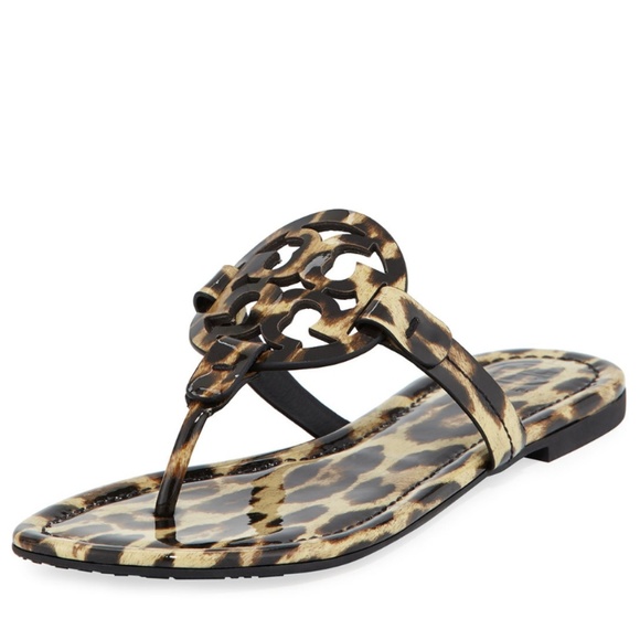tory burch miller sandals leopard